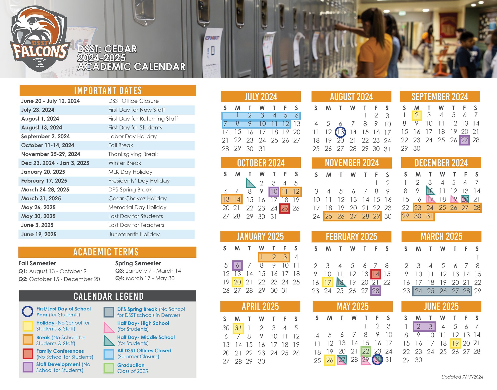 Cedar MS and HS Calendar 24-25 English